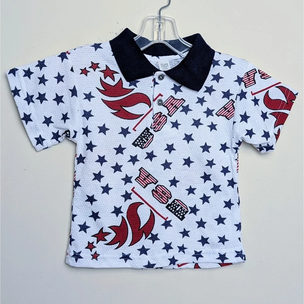 Vintage 1996 Atlanta Olympics Team USA All‎ Over Print Polo Shirt Youth Small